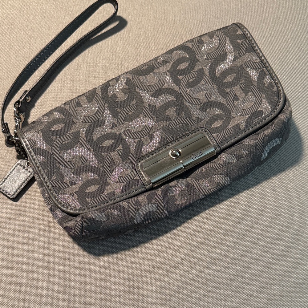 Coach Monogram Gray Clutch